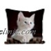 White Kitten 100% Polyester Velour Cushion - Original Artwork     202403110414